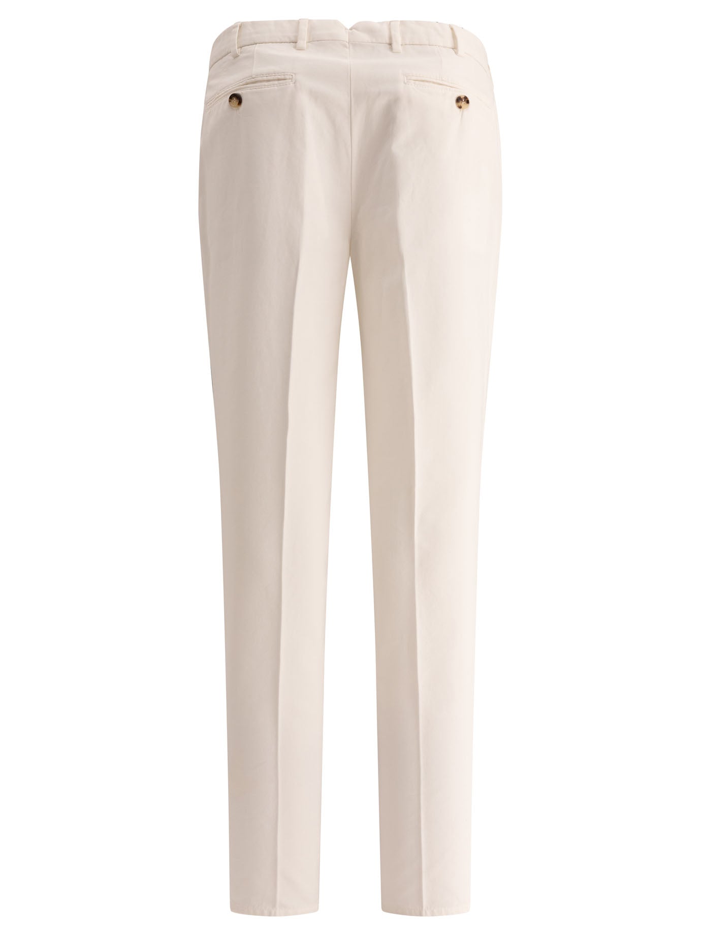 Brunello Cucinelli Garment-Dyed Trousers In Twisted Cotton Gabardine