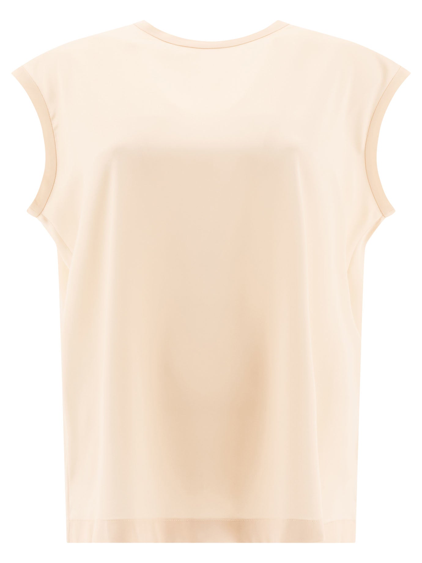 Brunello Cucinelli Stretch Silk Satin T-Shirt With Monili