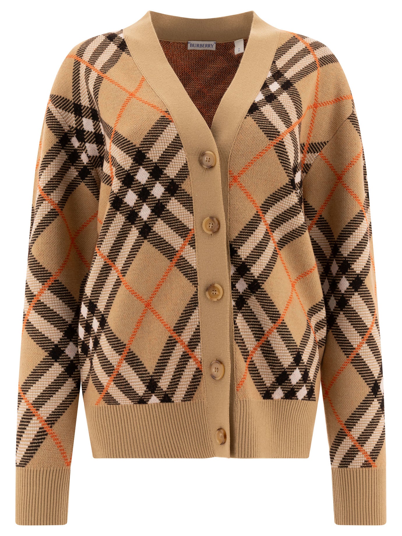 Burberry Wool-Blend Check Cardigan