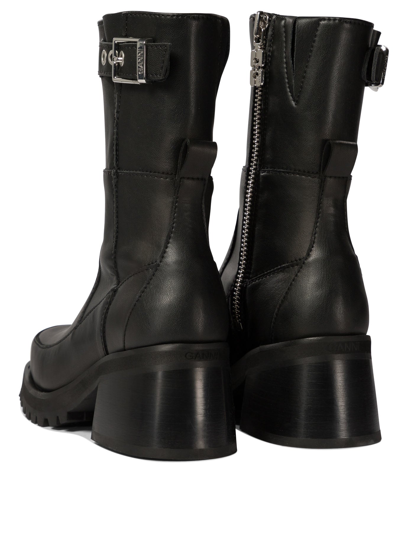 Ganni Ankle Boots With Buckle