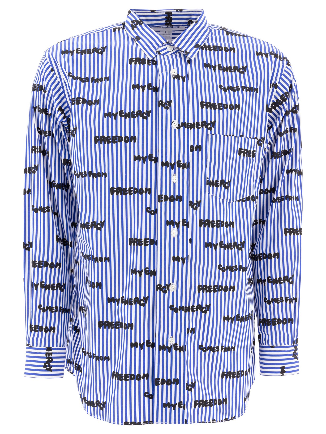 Comme Des Garçons Shirt Printed Striped Shirt