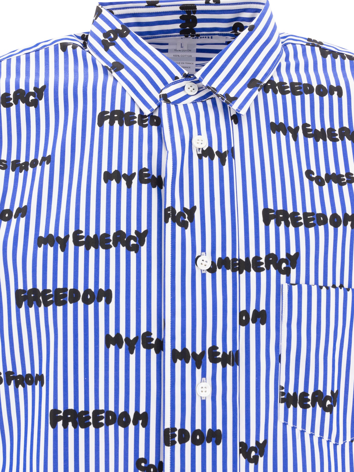 Comme Des Garçons Shirt Printed Striped Shirt