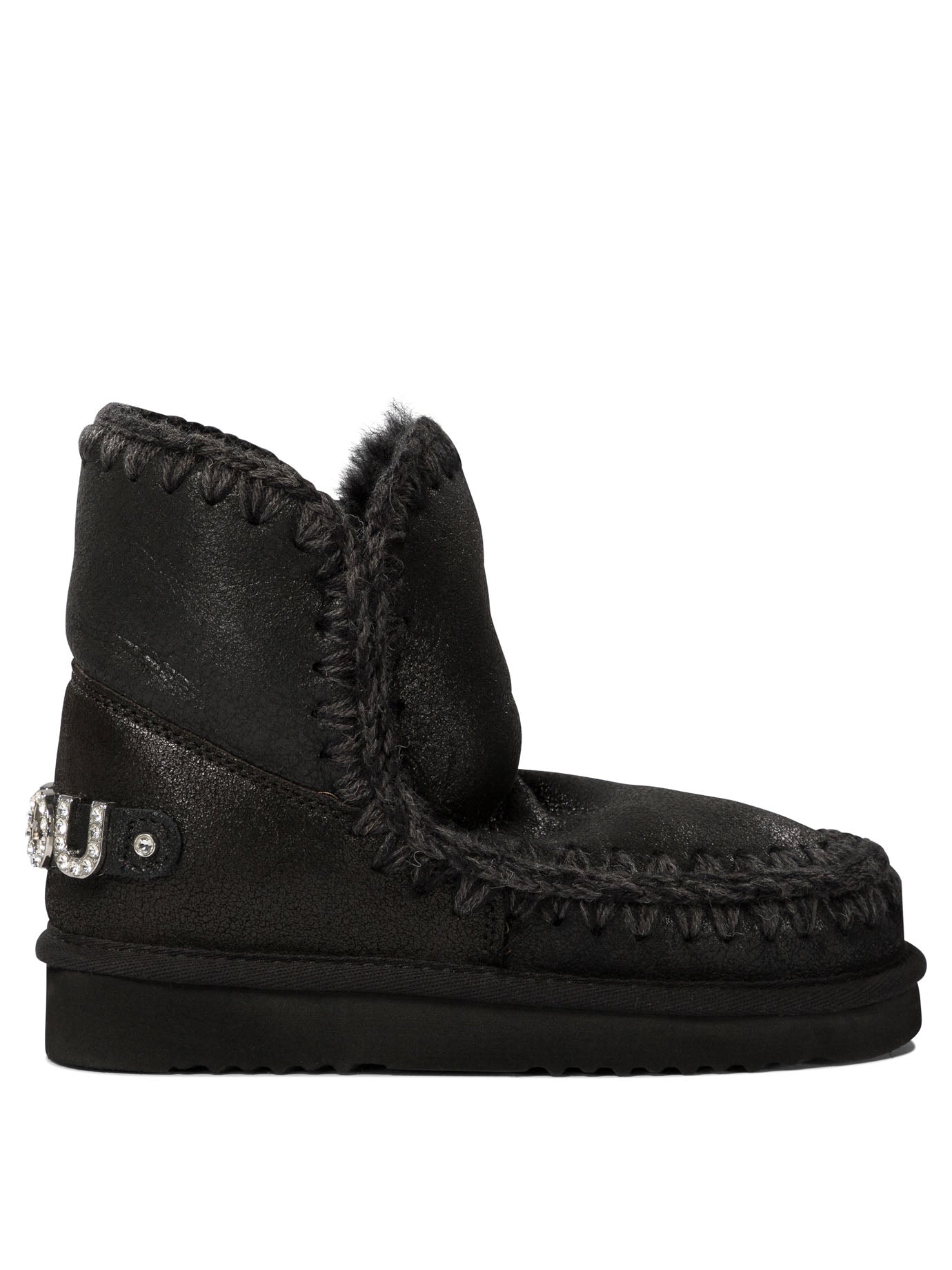 Mou Eskimo 18 With Rhinestones Logo Ankle Boots