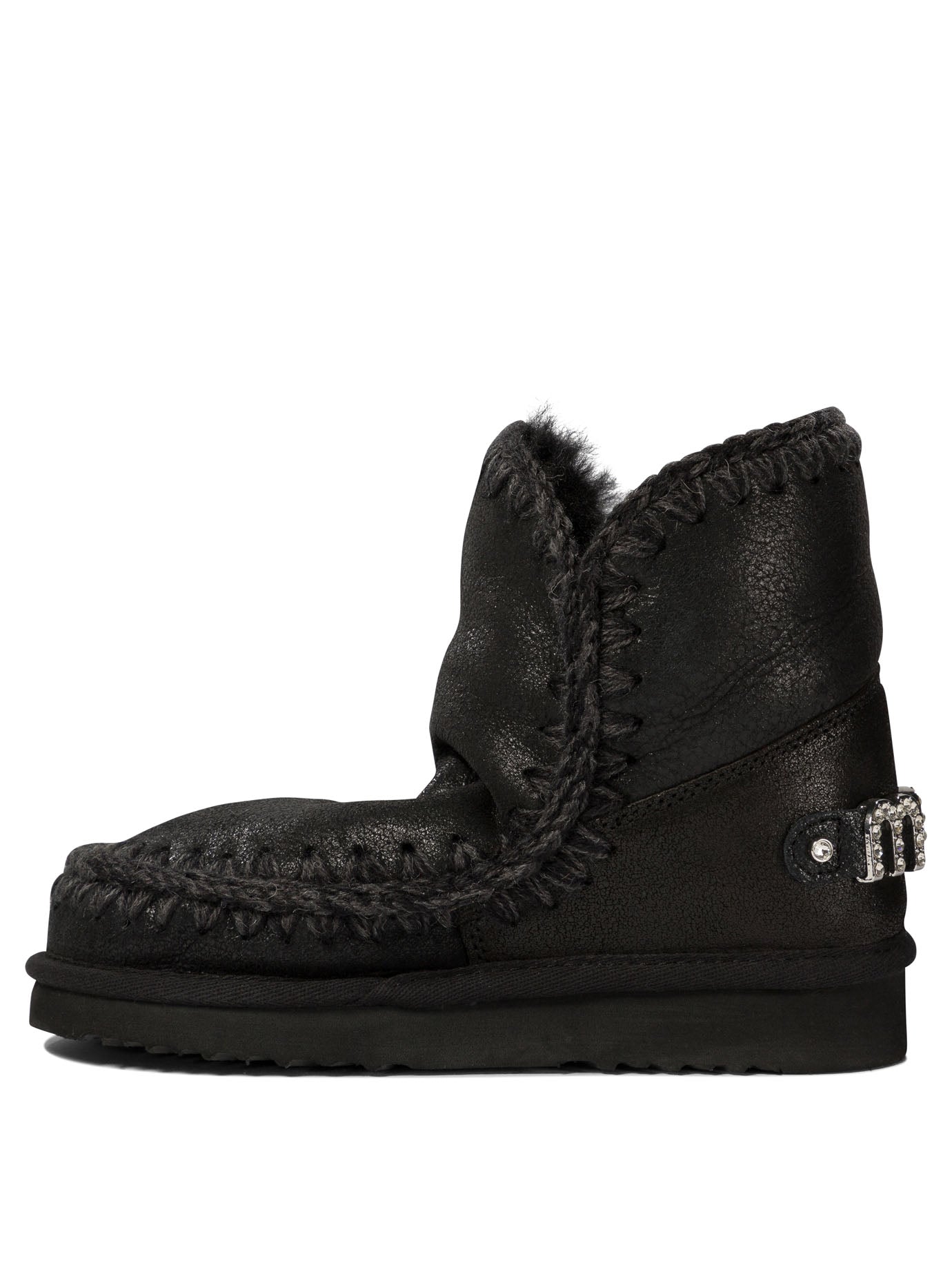 Mou Eskimo 18 With Rhinestones Logo Ankle Boots