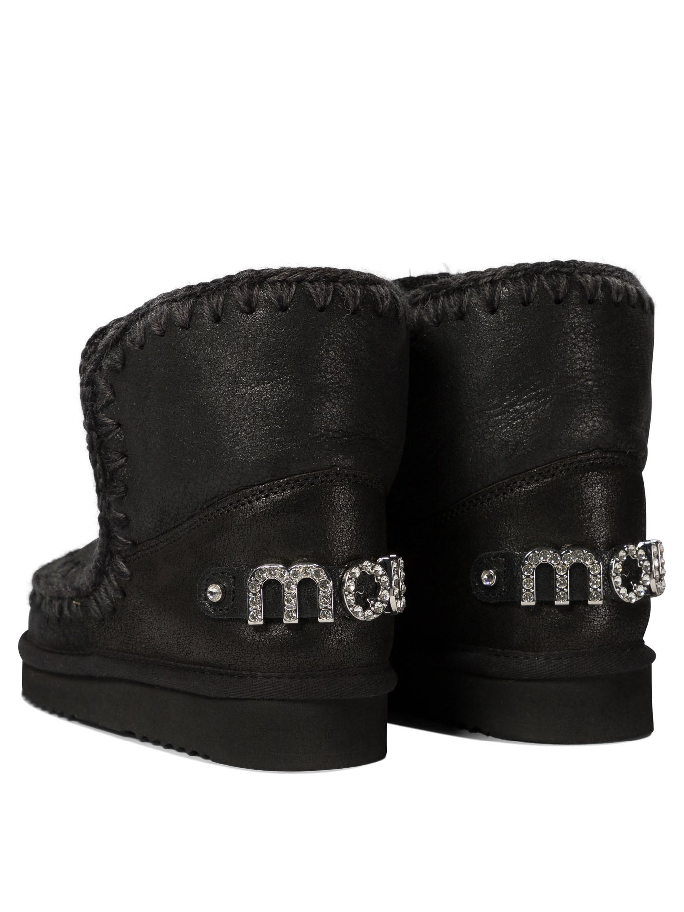 Mou Eskimo 18 With Rhinestones Logo Ankle Boots