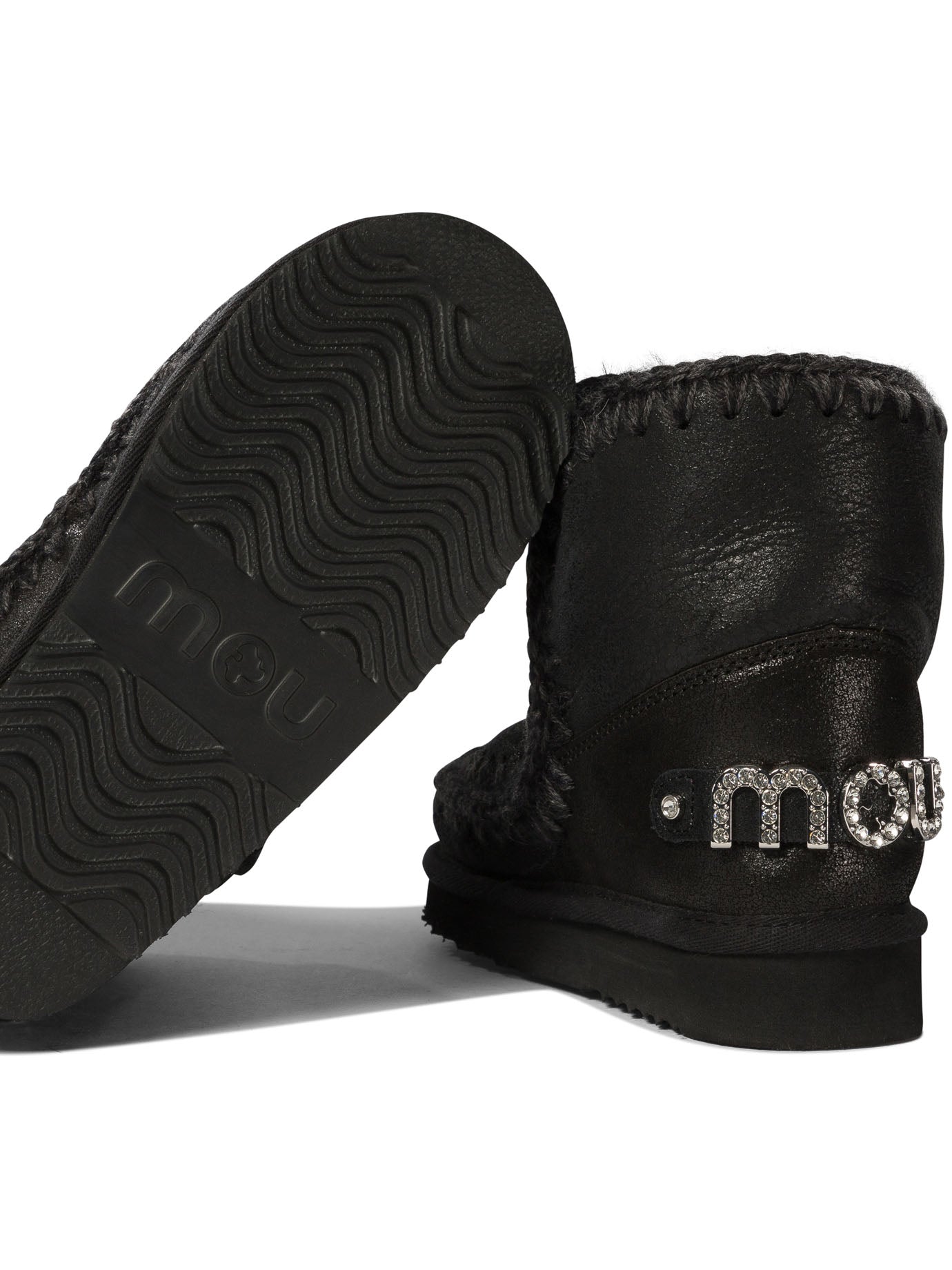 Mou Eskimo 18 With Rhinestones Logo Ankle Boots