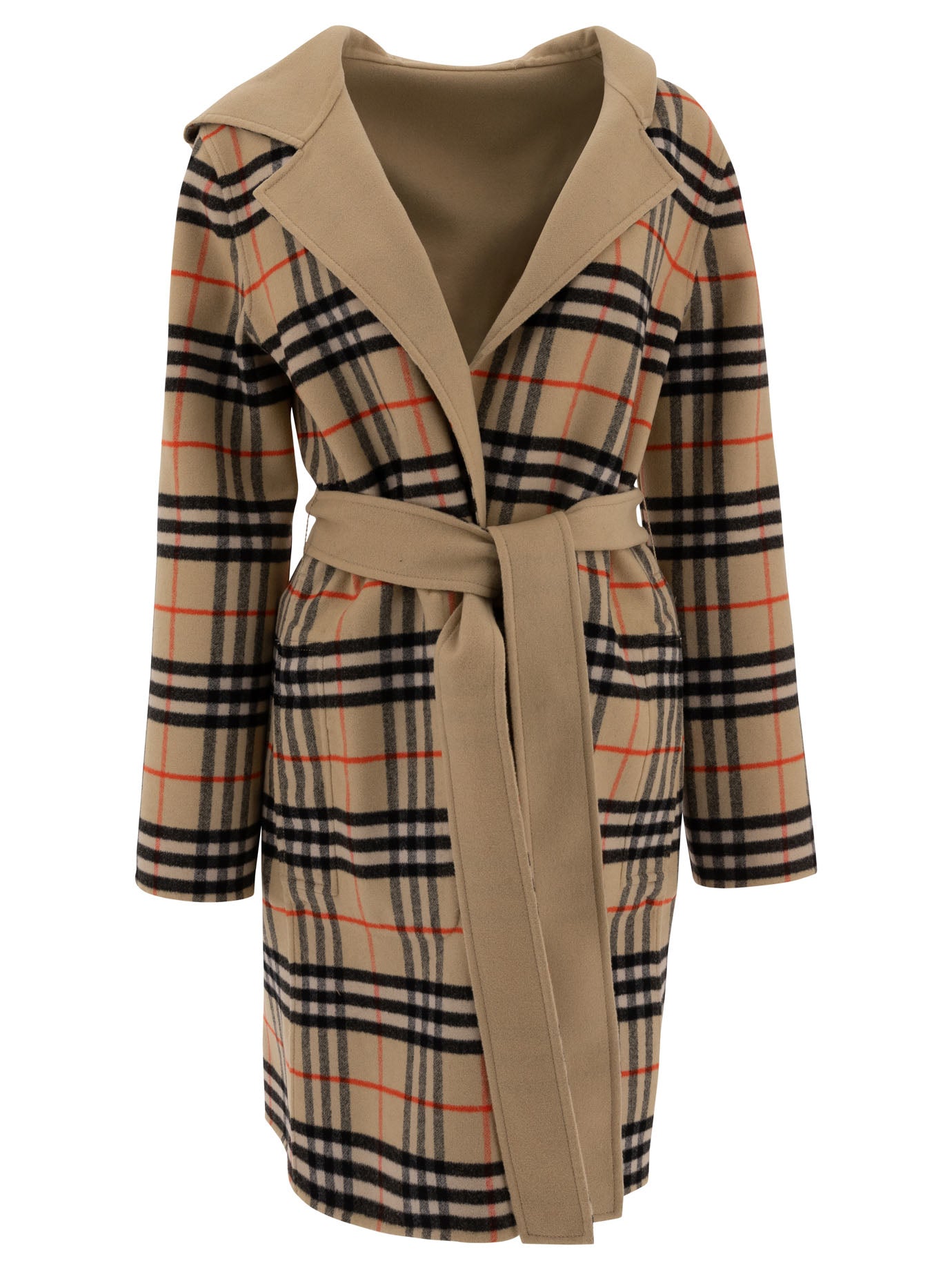 Burberry Reversible Car Coat In Check Wool