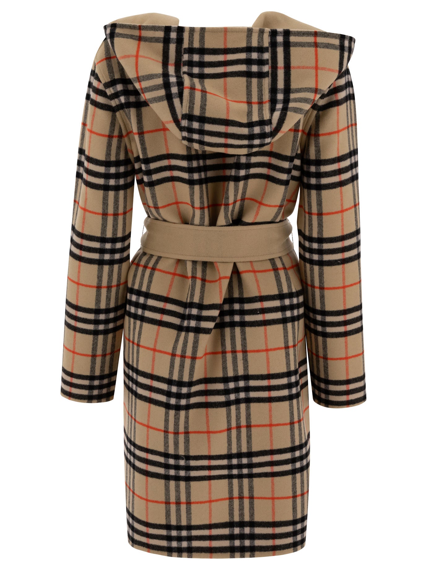 Burberry Reversible Car Coat In Check Wool