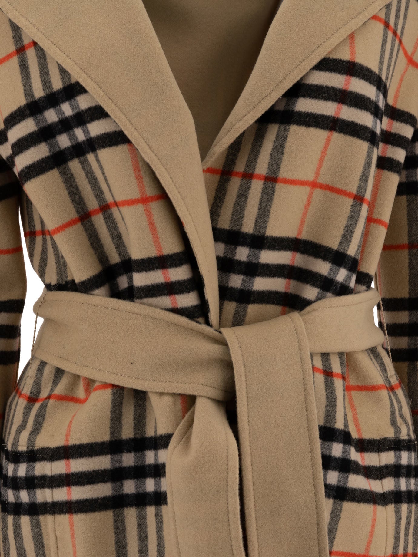 Burberry Reversible Car Coat In Check Wool