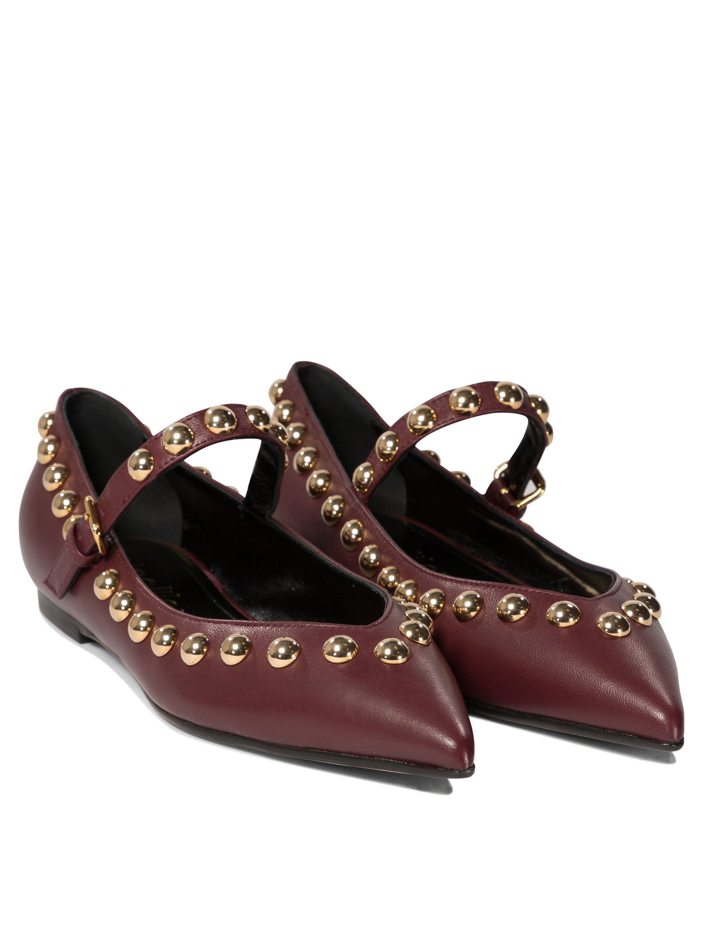 Ninalilou Elisa Ballet Flats With Studs And Strap