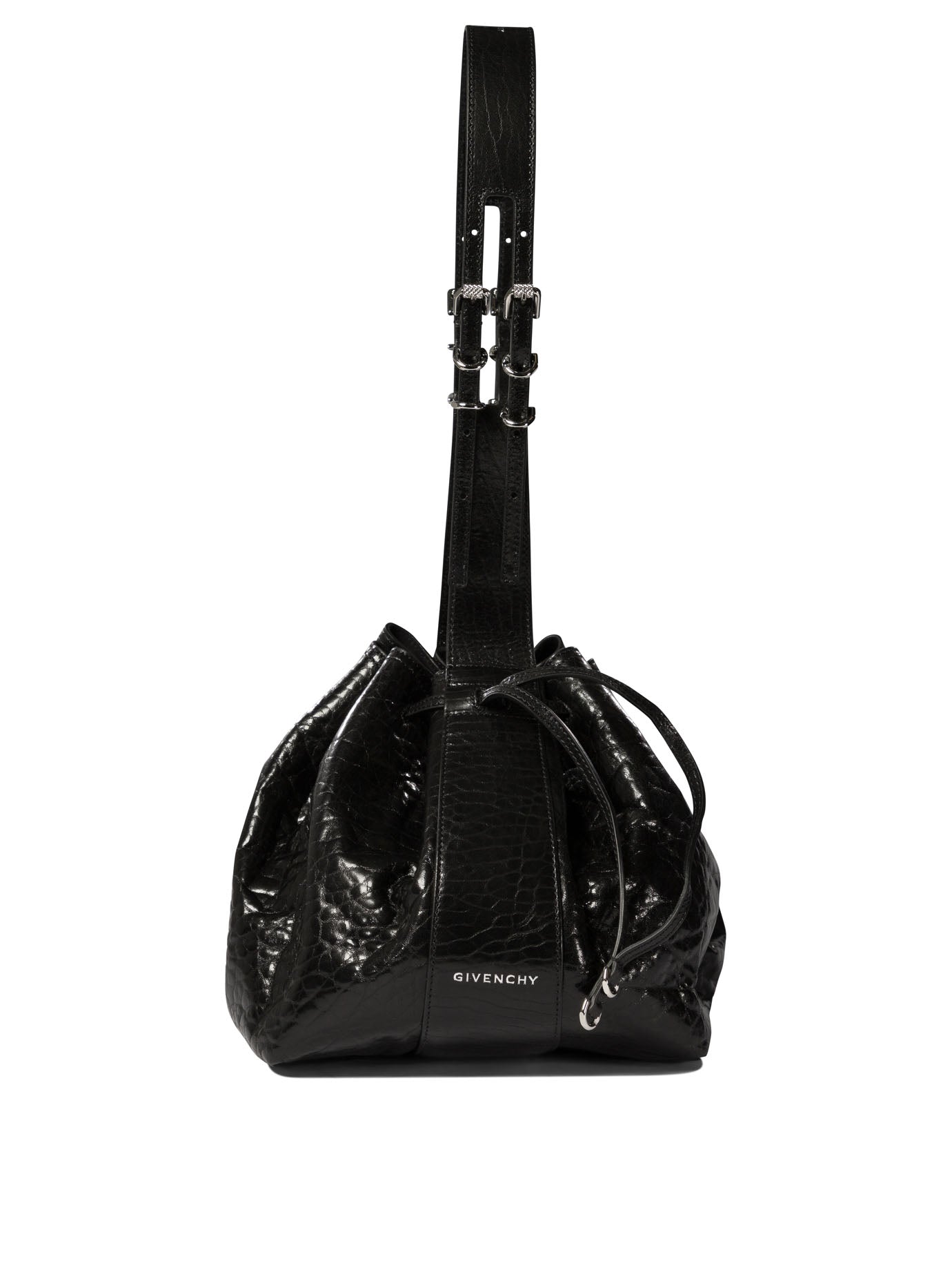 Givenchy Pumpkin Medium Shoulder Bag In Craquelé Patent Leather