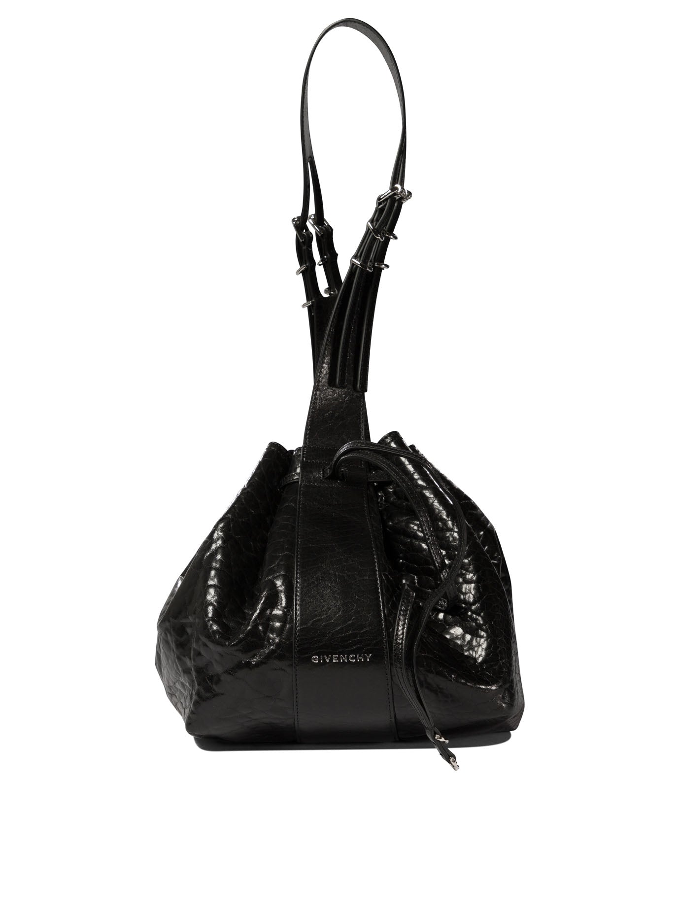 Givenchy Pumpkin Medium Shoulder Bag In Craquelé Patent Leather