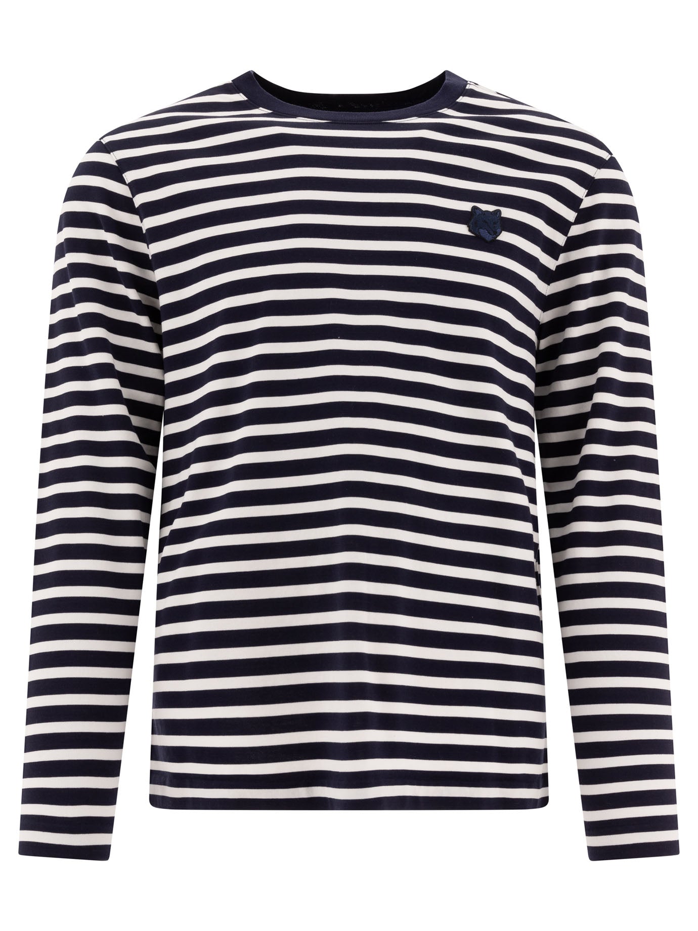 Maison Kitsuné Bold Fox Head Striped T-Shirt