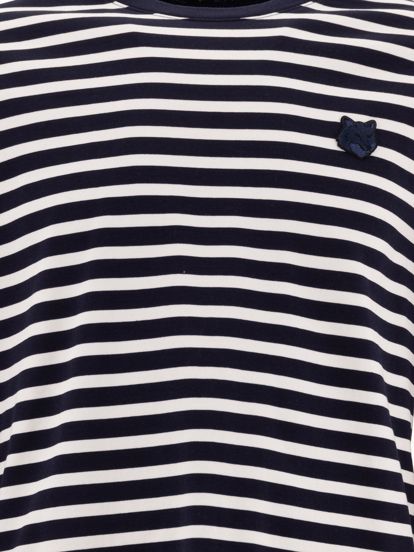 Maison Kitsuné Bold Fox Head Striped T-Shirt