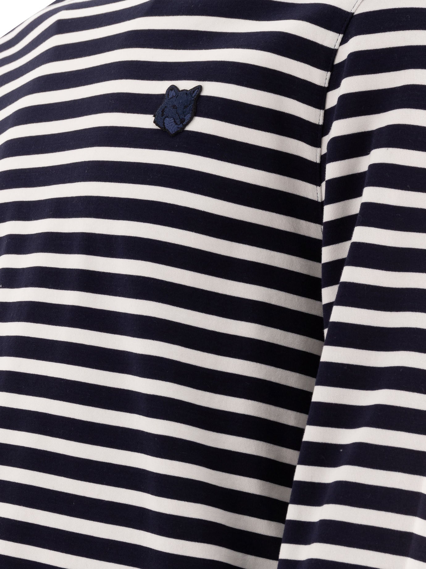 Maison Kitsuné Bold Fox Head Striped T-Shirt