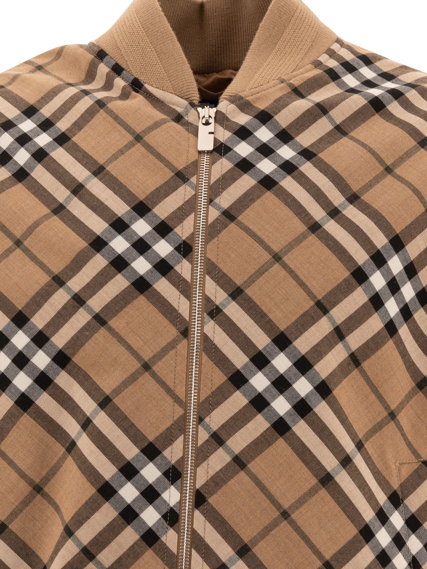 Burberry Check Wool Blend Harrington Jacket