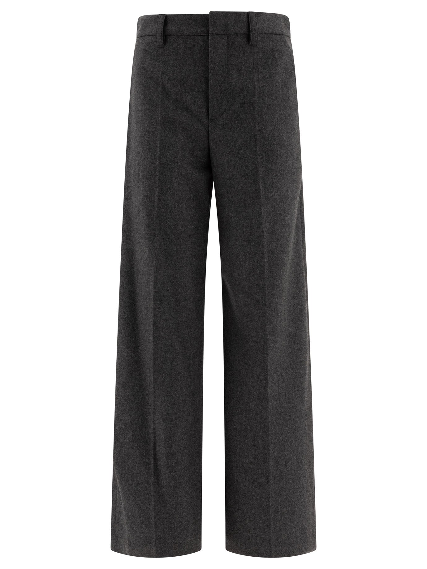 Brunello Cucinelli Virgin Wool And Cashmere Flannel Trousers