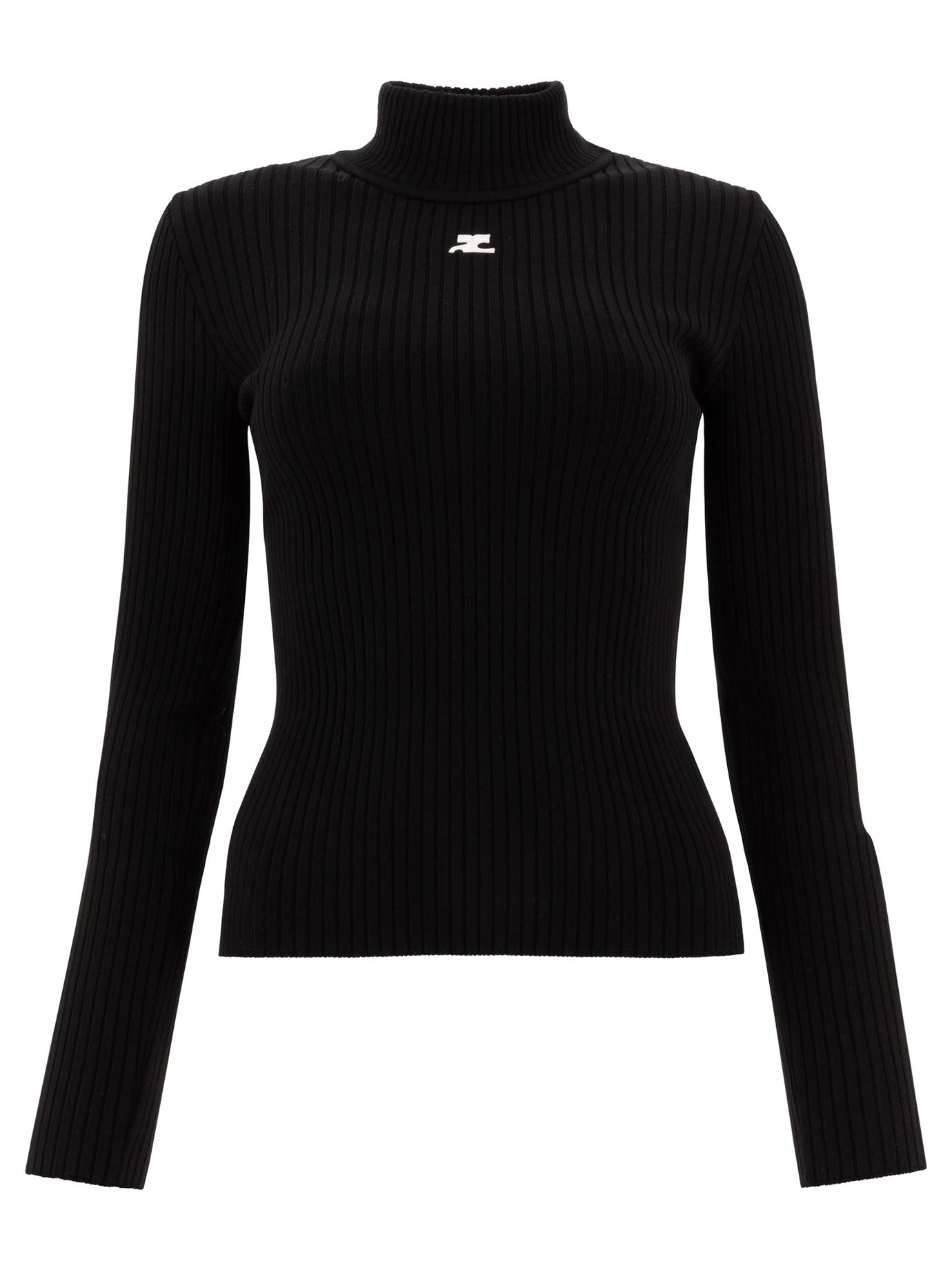 Courrèges Reedition Ribbed Sweater With Logo