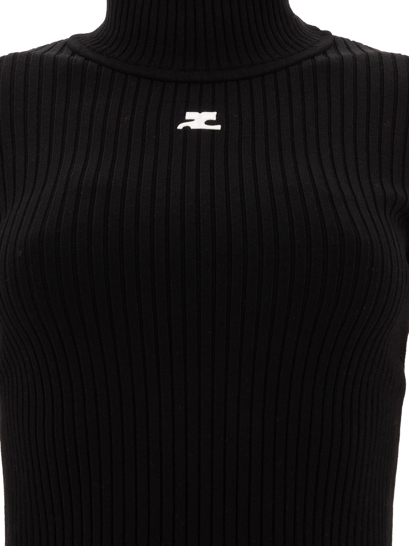 Courrèges Reedition Ribbed Sweater With Logo