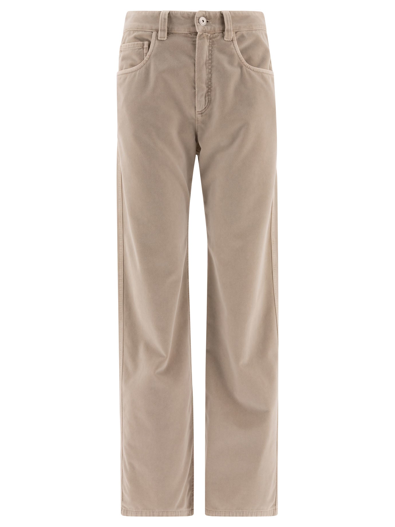 Brunello Cucinelli Garment-Dyed Cotton Velvet Trousers