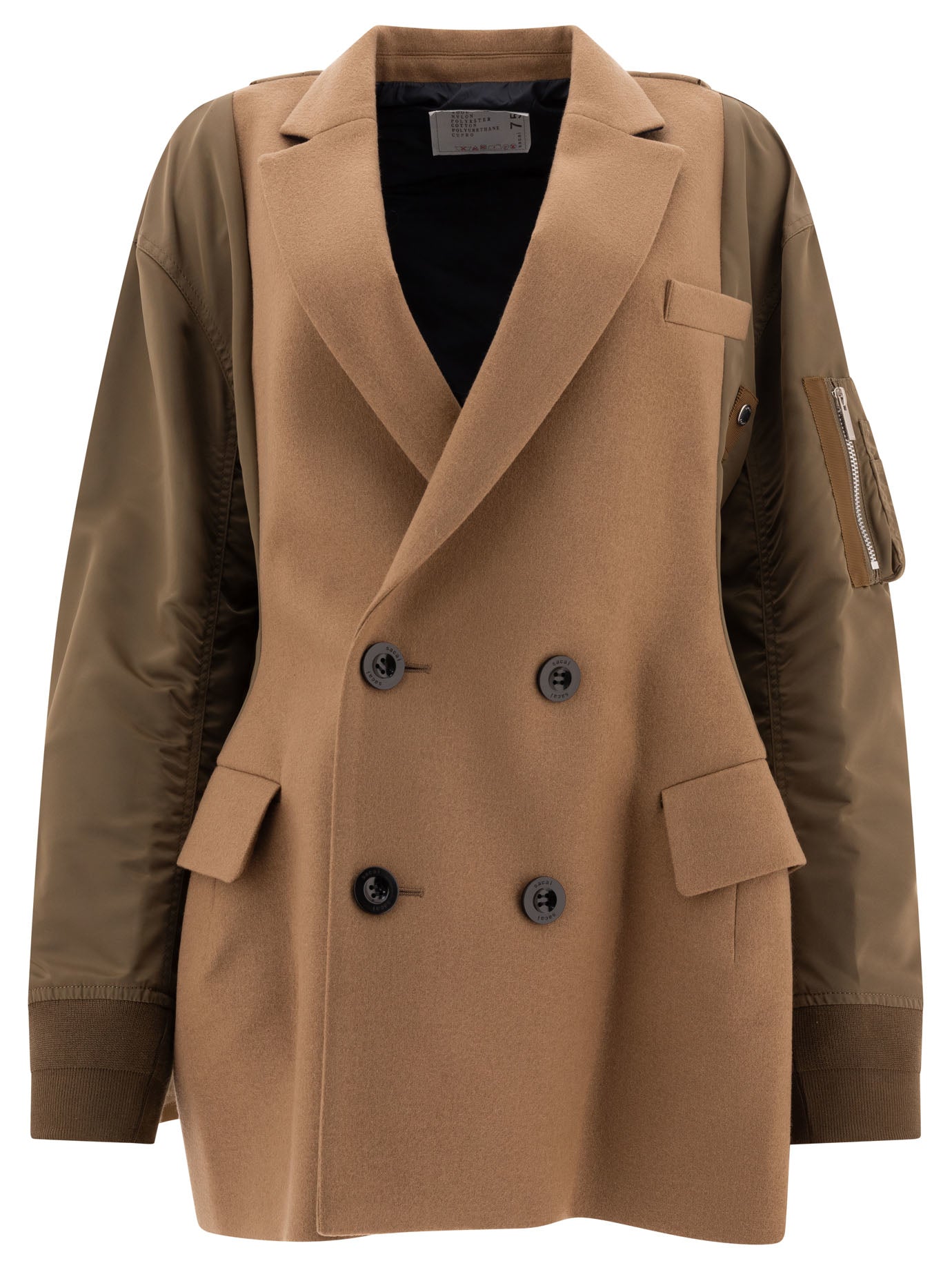 Sacai Wool Melton X Nylon Twill Coat