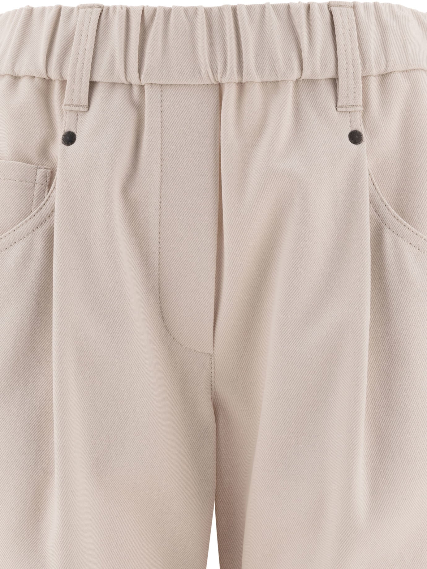 Brunello Cucinelli Shiny Bartack Baggy Trousers