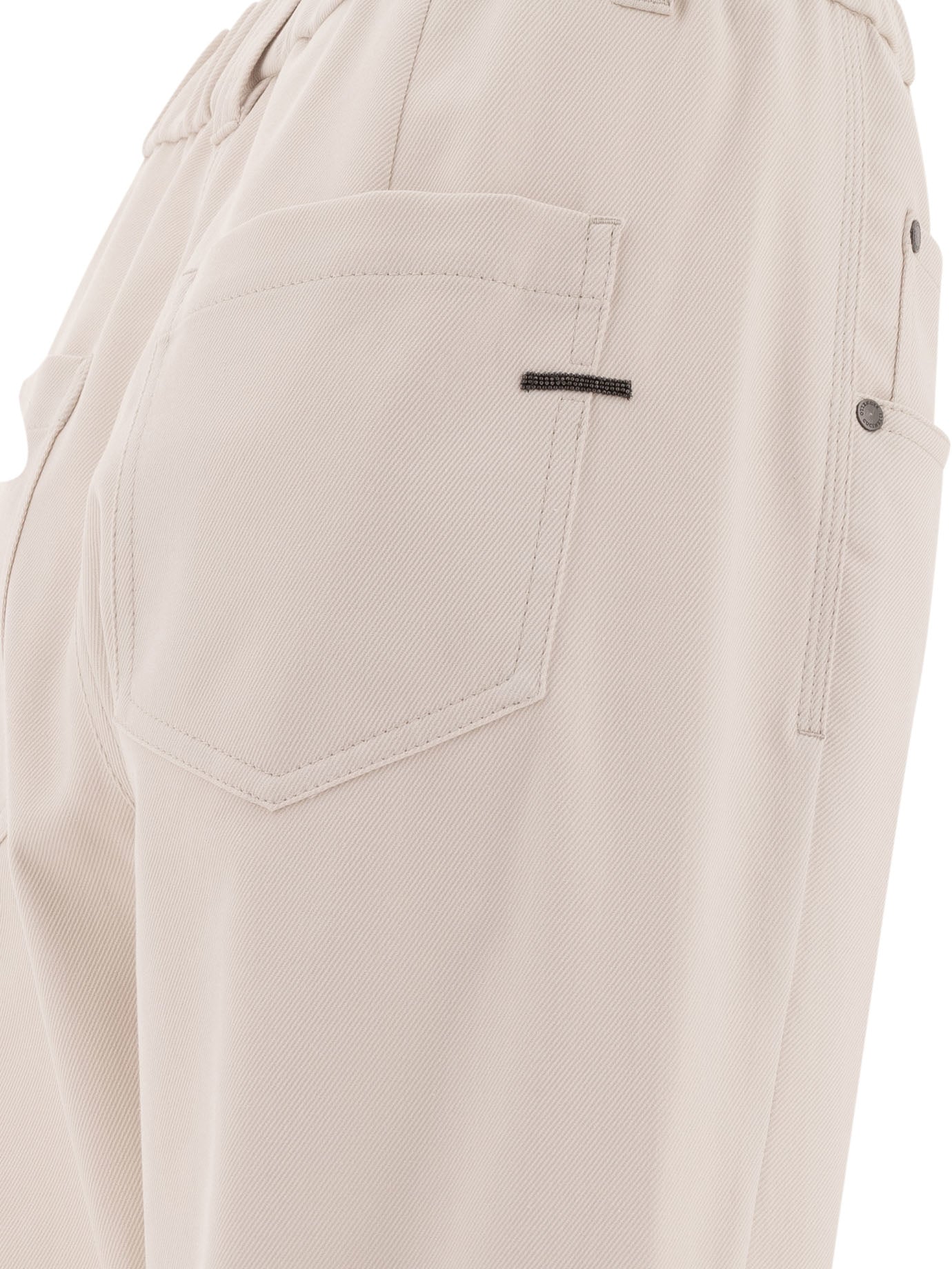 Brunello Cucinelli Shiny Bartack Baggy Trousers