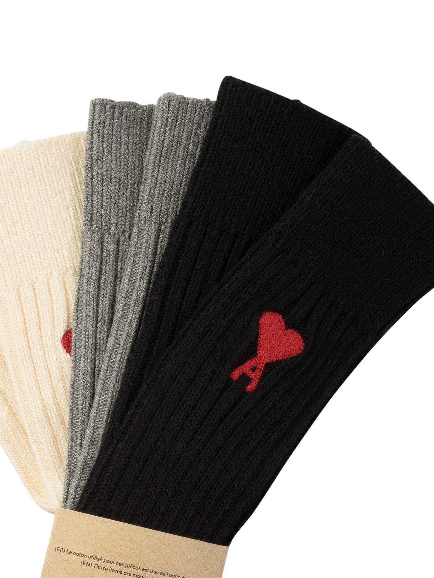 Ami Paris 3-Pack Ami De Coeur Socks