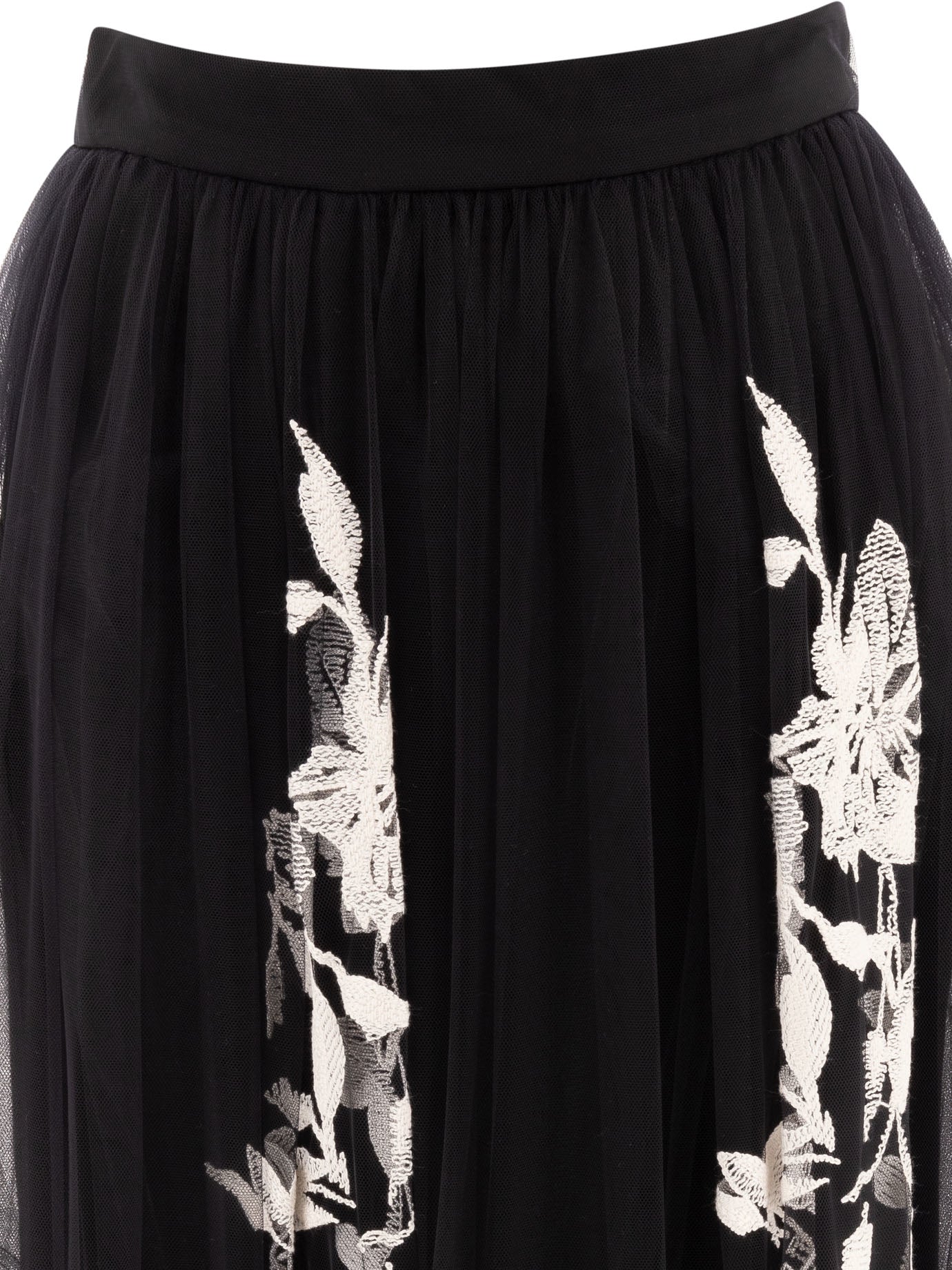 Elie Saab Tulle Embroidered Skirt