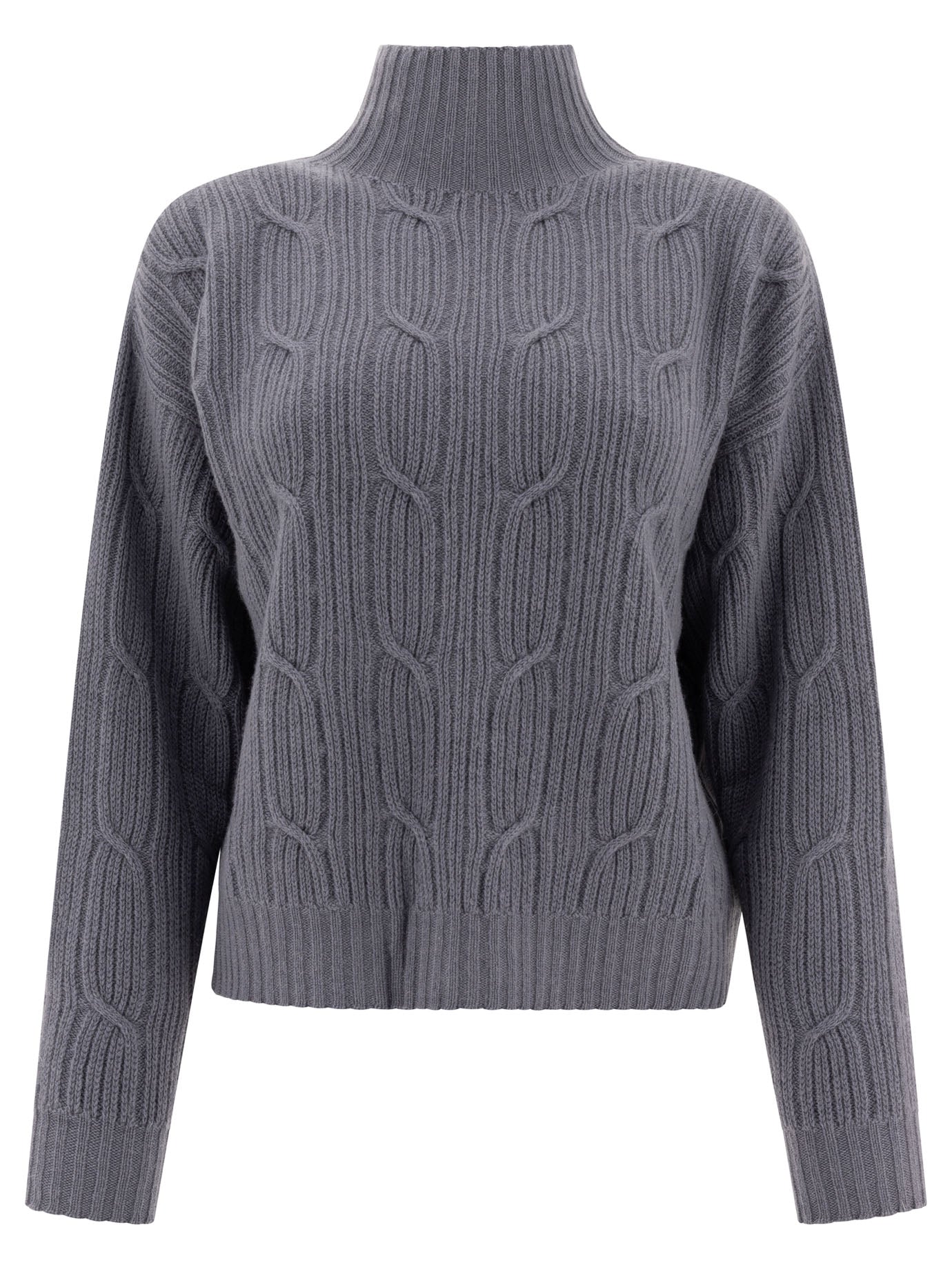 Peserico Lamé Cable-Knit Sweater