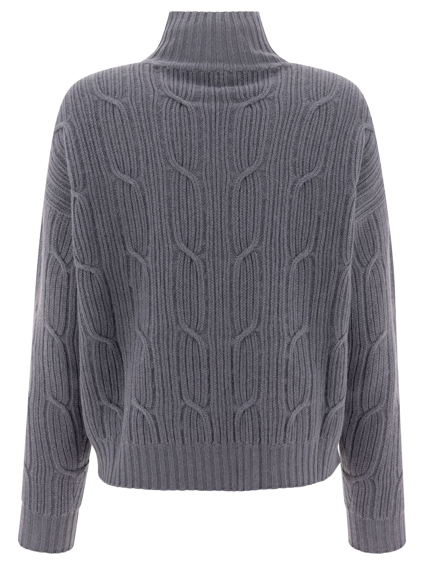 Peserico Lamé Cable-Knit Sweater