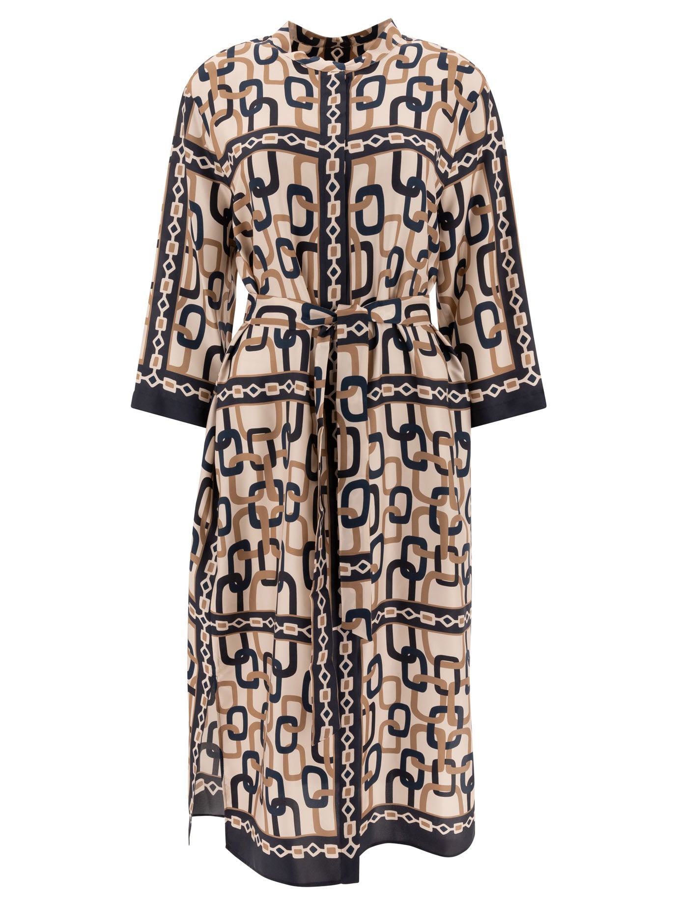 Max Mara Timeless Silk Printed Twill Dress