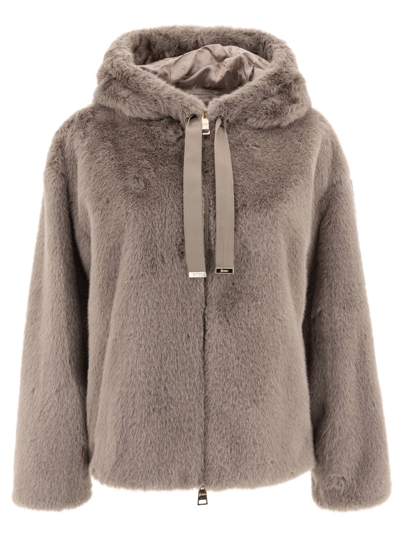 Herno Faux Mink Fur Short Coat