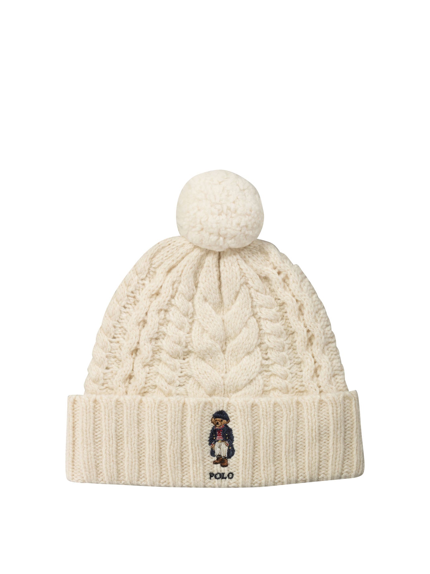 Polo Ralph Lauren Polo Bear Cable Pom-Pom Beanie