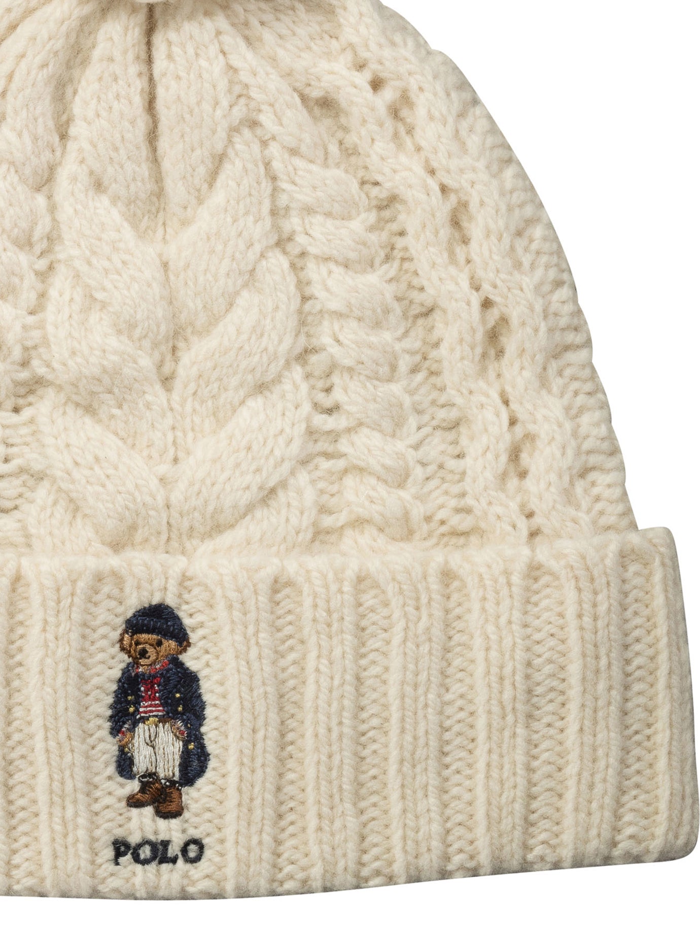 Polo Ralph Lauren Polo Bear Cable Pom-Pom Beanie