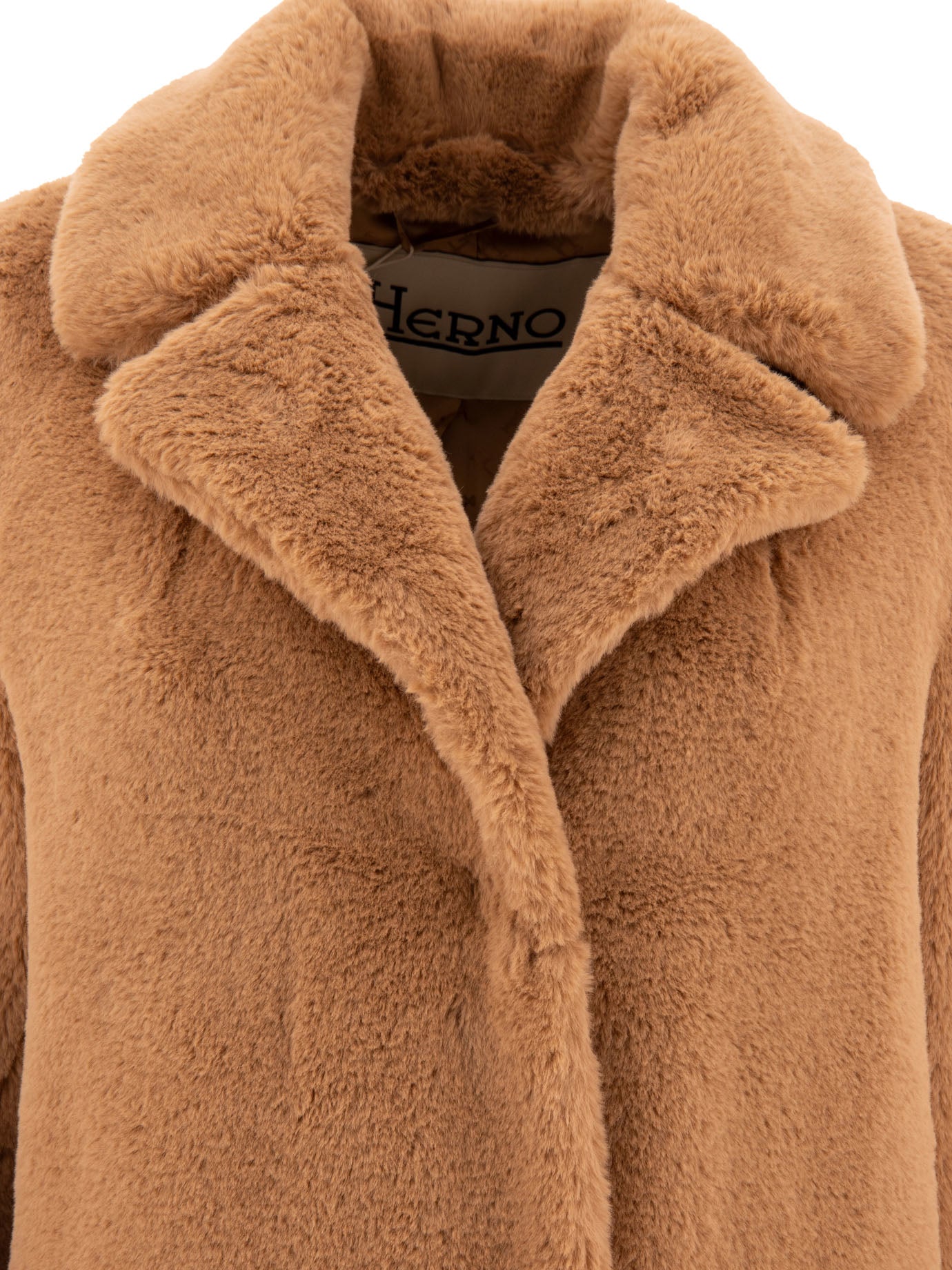 Herno Faux Fur Single-Breasted Coat