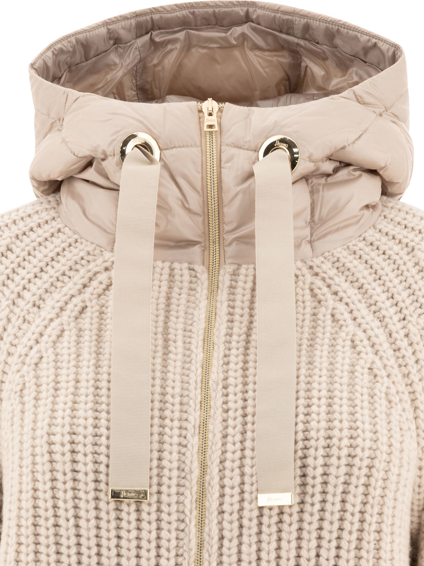 Herno Down Jacket With Wool Inserts