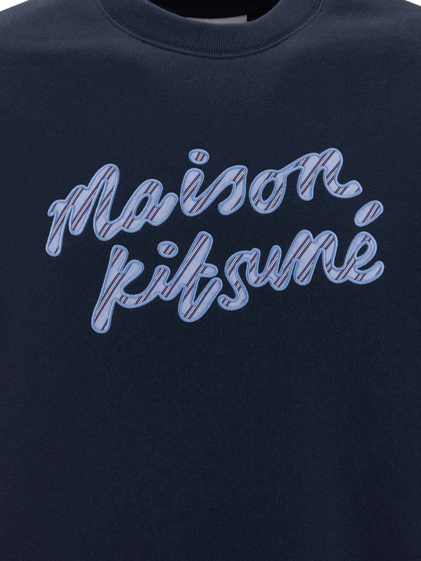 Maison Kitsuné Handwriting Striped Sweatshirt