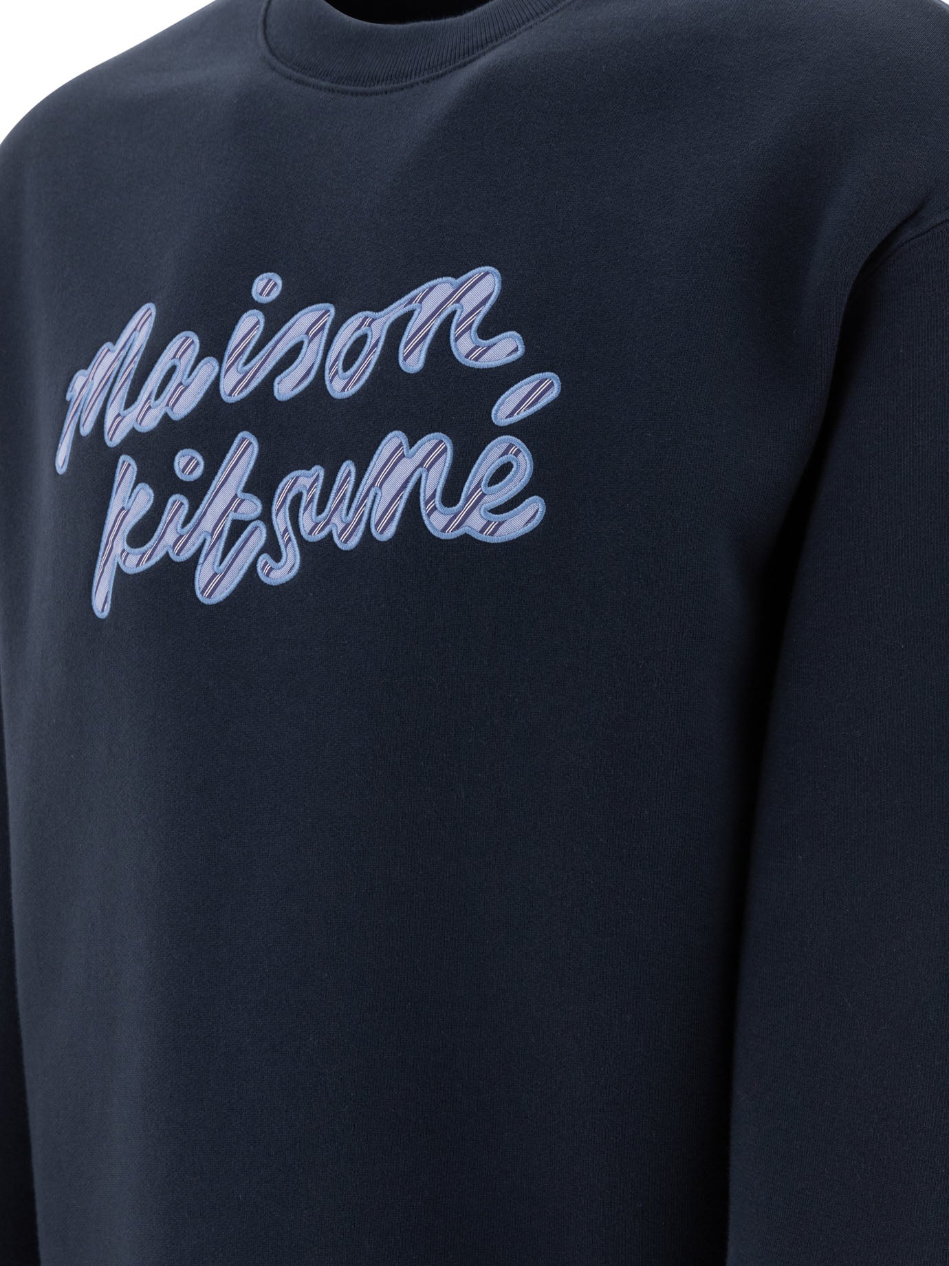 Maison Kitsuné Handwriting Striped Sweatshirt