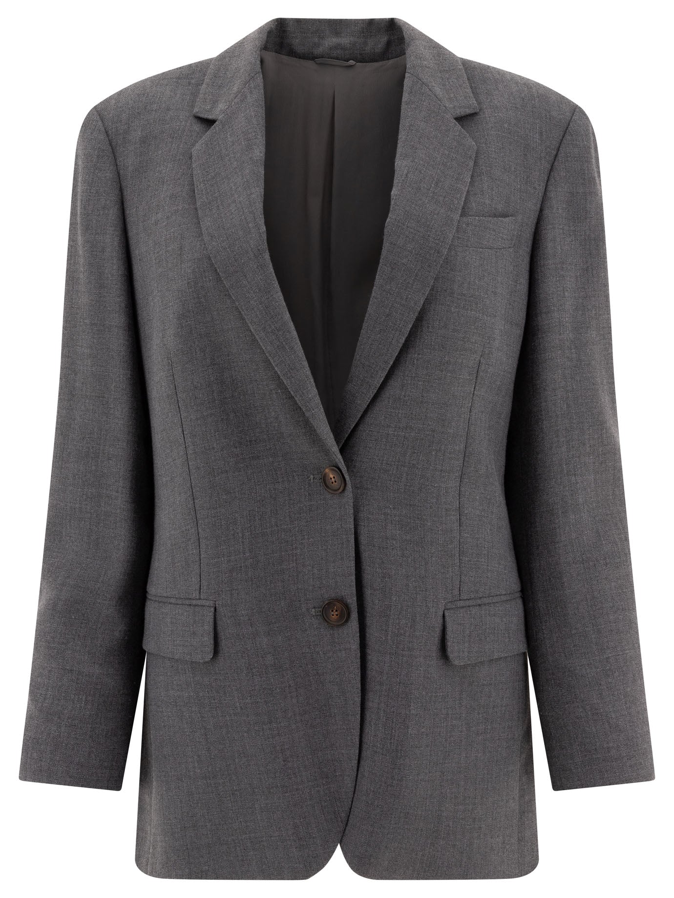 Brunello Cucinelli Single-Breasted Wool Blend Blazer