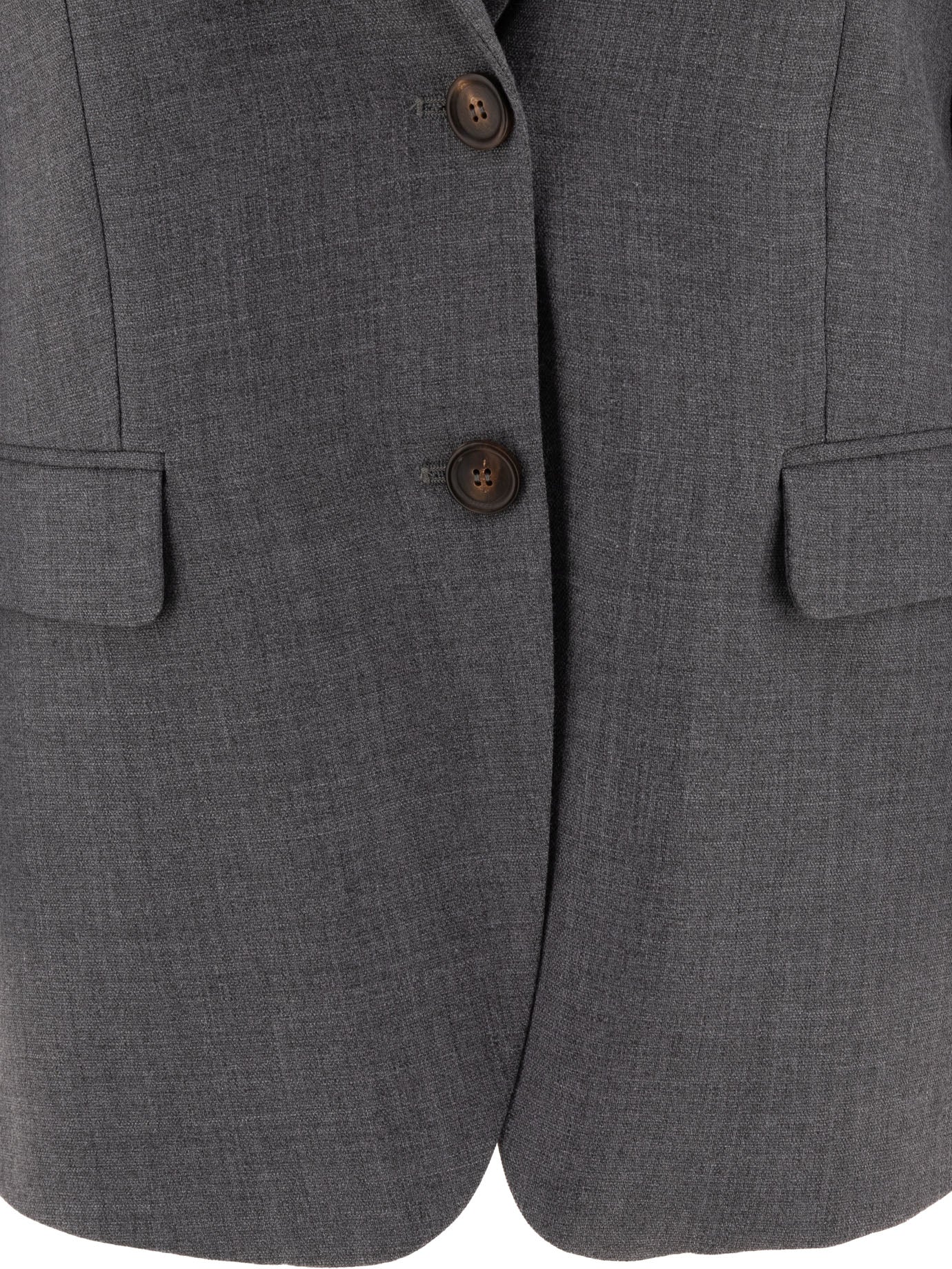 Brunello Cucinelli Single-Breasted Wool Blend Blazer