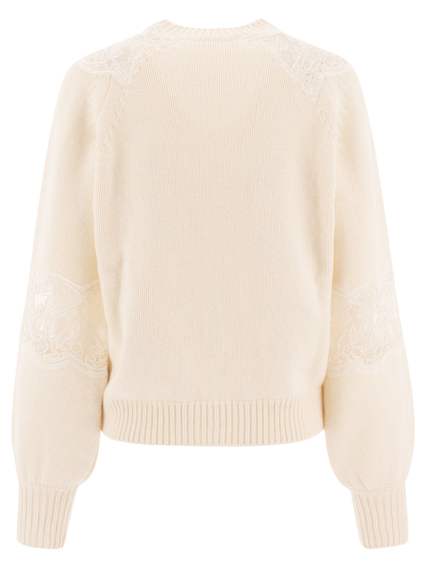 Elie Saab Sweater With Lace Inserts