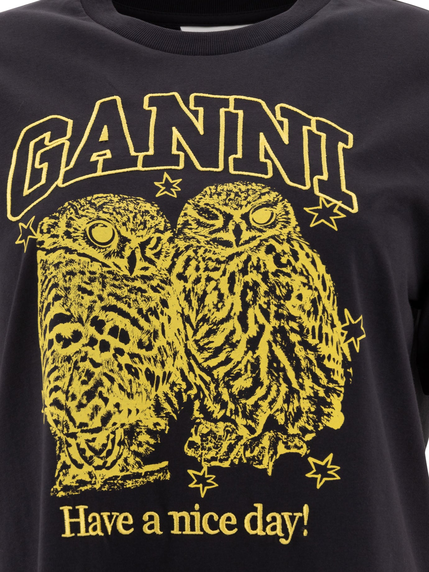 Ganni Basic Jersey Owls Relaxed T-Shirt