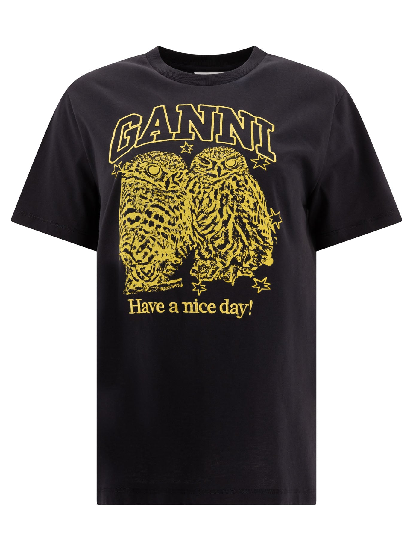 Ganni Basic Jersey Owls Relaxed T-Shirt