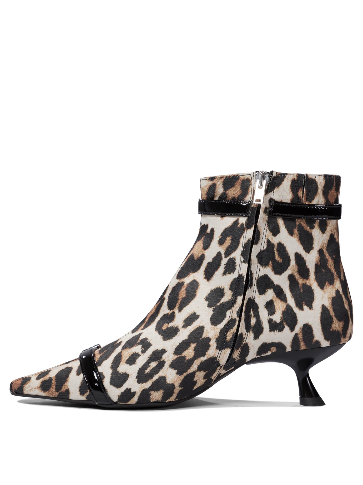 Ganni Eyelets Kitten Heel Boot Satin Print