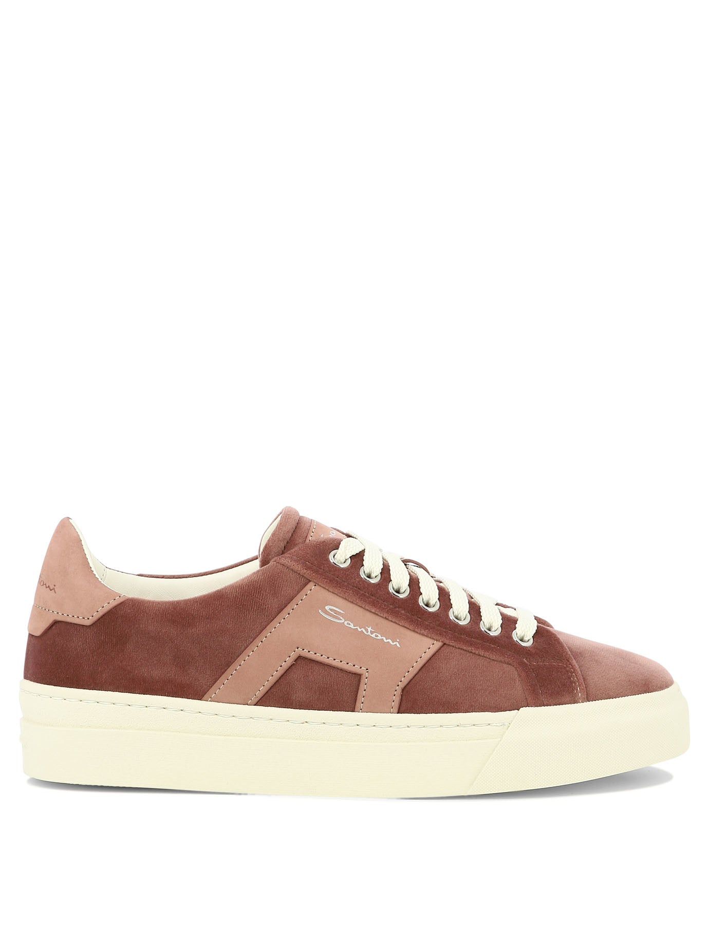 Santoni Sneakers In Pelle Scamosciata Con Stampa Logo