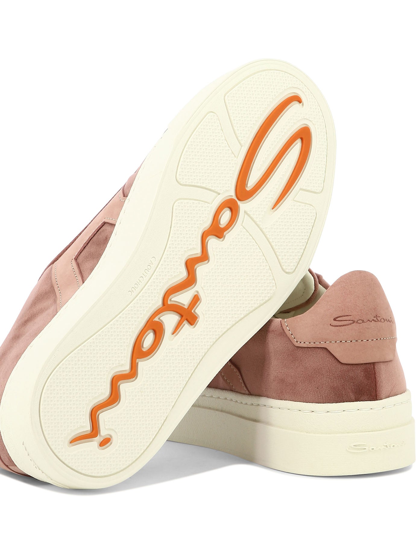 Santoni Sneakers In Pelle Scamosciata Con Stampa Logo