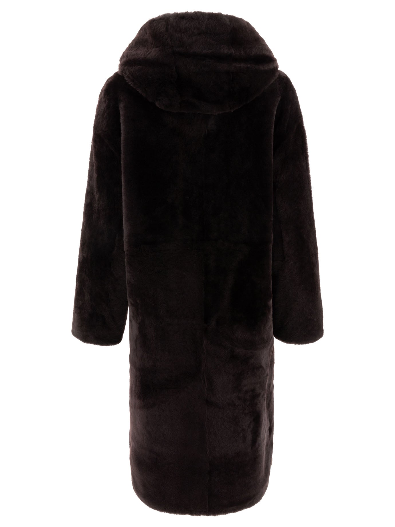 Yves Salomon Cappotto In Shearling Con Cappuccio