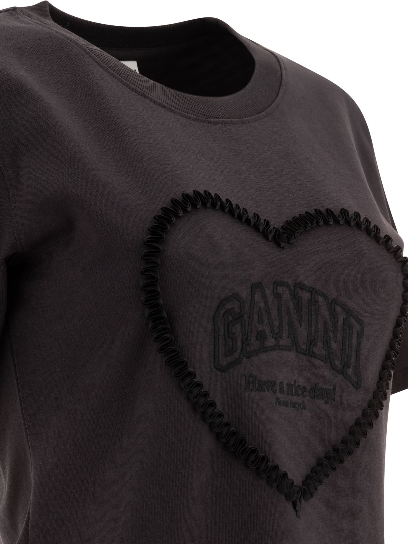 Ganni Heavy Cotton Heart Small T-Shirt