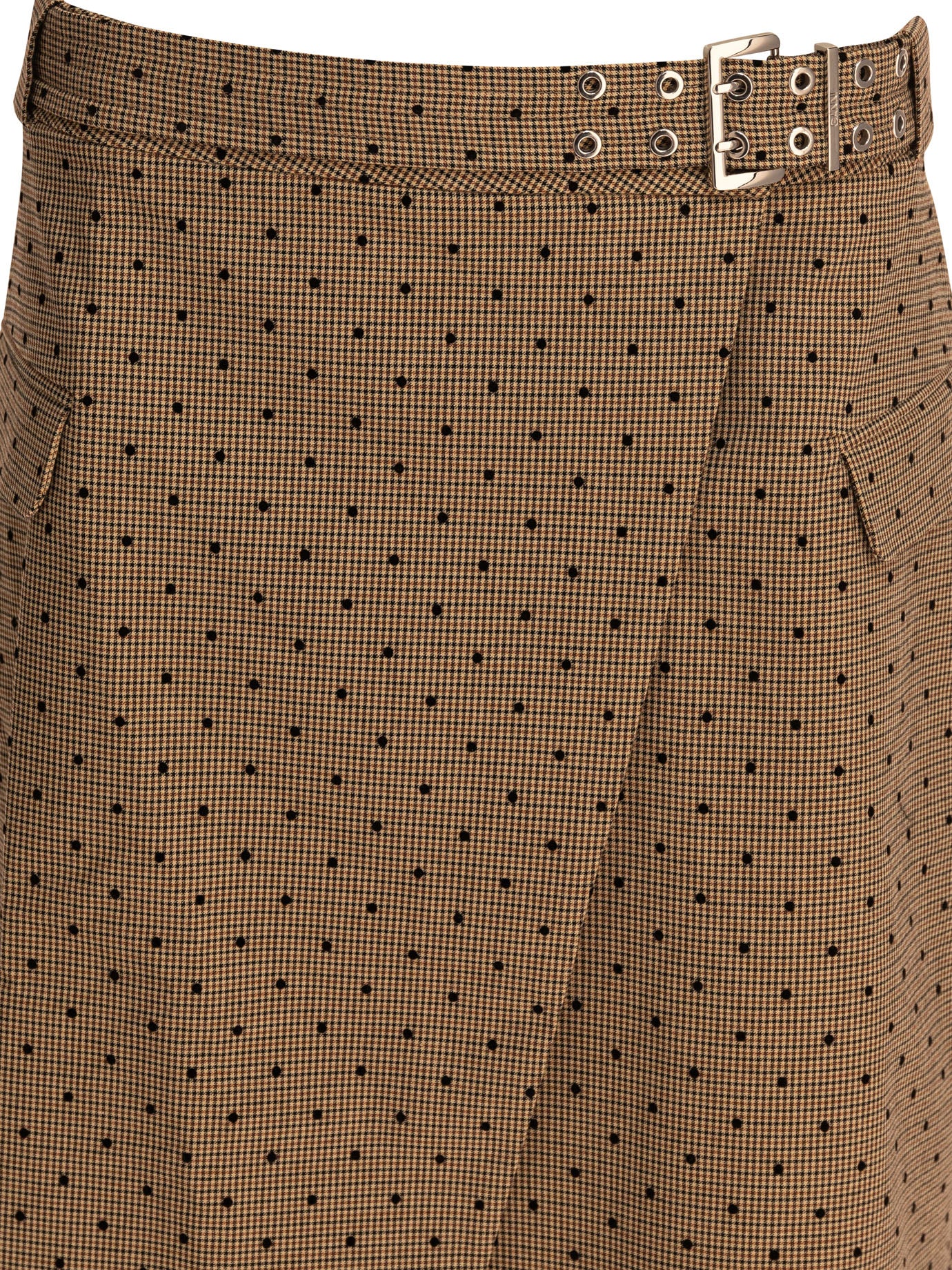 Ganni Flock Check Suiting Skirt